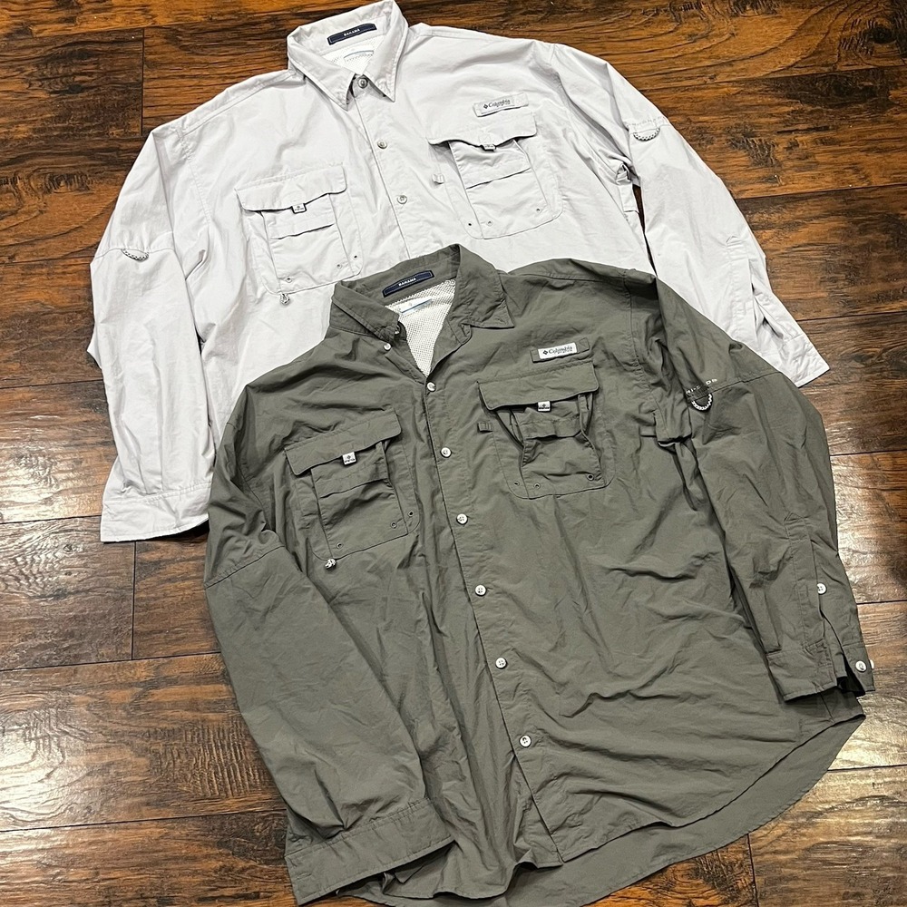 Columbia PFG Bahama II Long-Sleeve Button-Up, 2-Pack, Men's Size XL, Fishing